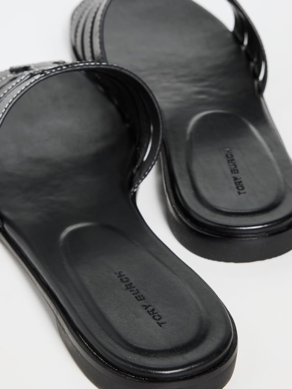 Tory Burch Women's Ines Cage Slide Leather Sandals - Black - Picture 4 of 7